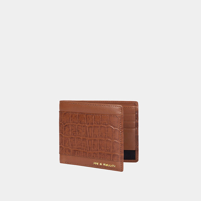 Arden Mens Wallet & Key Chain Gift Set- Cognac